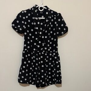 Black and White Polka Dot Romper